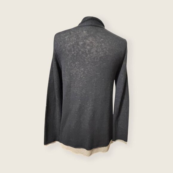 Eileen Fisher Layered Cardigan XSP Black Taupe Knit Sweater EUC Casual Classic - Picture 4 of 7